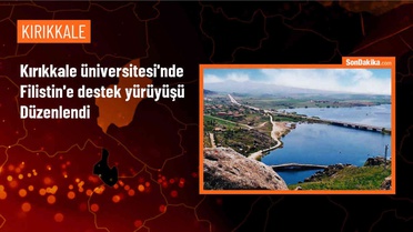 KKÜ Öğrencileri İsrail'in Gazze'ye yönelik saldırılarına tepki göstermek için yürüdü