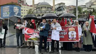 Rize'deki doktorlar ve öğrenciler İsrail'in saldırılarını protesto etti