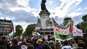 Paris'te Filistinlilerin Nekbe'nin 76. yıl dönümü için gösteriler düzenlendi