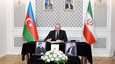 Azerbaycan Cumhurbaşkanı İlham Aliyev, İran Cumhurbaşkanı İbrahim Reisi'nin vefatını taziye ziyaretiyle anıyor