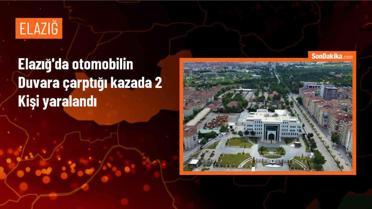 Elazığ'da otomobilin duvara çarptığı kazada 2 kişi yaralandı