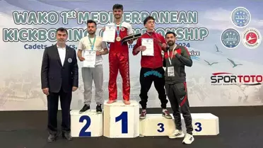 Körfez Gençlerbirliği Sporcusu Burak Güneş, 1. Uluslararası Akdeniz Kick Boks Şampiyonası'nda şampiyon oldu