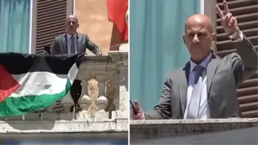 Eski vekil meclis balkonuna Filistin bayrağı basıp hem İsrail'i hem de ülkesini eleştirdi