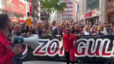 Zonguldak Kömürsporlu taraftarlar takımları için sokağa döküldü