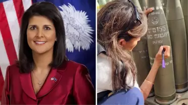 ABD'nin eski BM Temsilcisi Nikki Haley İsrail'de top mermisine 'Bitirin onları' yazdı