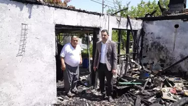 Ortaca Belediye Başkanı Evren Tezcan, evleri yanan 2 vatandaşı ziyaret etti