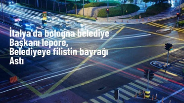 İtalya'nın Bologna kentinde belediye başkanı Filistin bayrağı astı