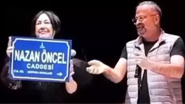 Nazan Öncel'e Karşıyaka Belediyesi'nden plaket