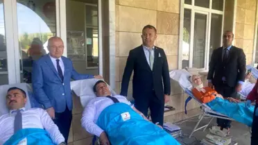 Ağrı'da düzenlenen kan bağışı kampanyasına yoğun ilgi