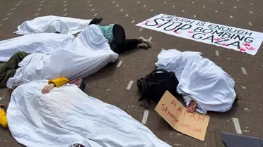Hollanda'da İsrail'in Gazze'ye yönelik saldırıları protesto edildi