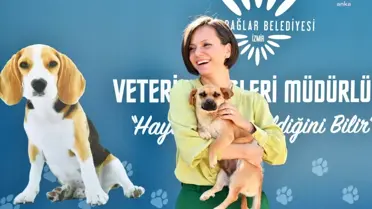 Karabağlar Belediye Başkanı Helil Kınay, terkedilmiş bir köpeği sahiplendi