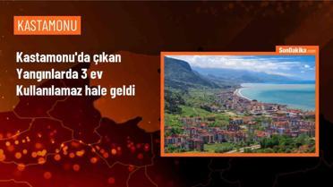 Kastamonu'da çıkan yangınlarda 3 ev zarar gördü