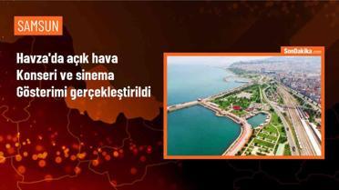 Havza'da Kültür Yolu Festivali kapsamında açık hava konseri ve sinema gösterimi düzenlendi