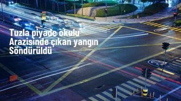 Tuzla Piyade Okulu arazisinde çıkan yangın söndürüldü