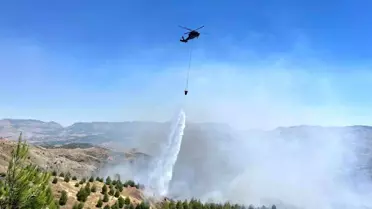 Adıyaman'da Orman Yangınına Havadan Müdahale