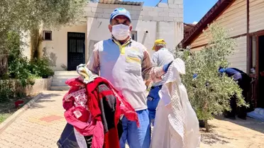 Fethiye'de çöplerle dolu ev temizlendi