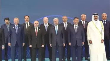 Diploması trafiğindeki Erdoğan'dan dünya liderleriyle aile fotoğrafı