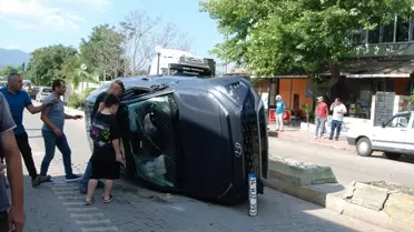 Çanakkale'de otomobil takla attı, sürücü yaralandı