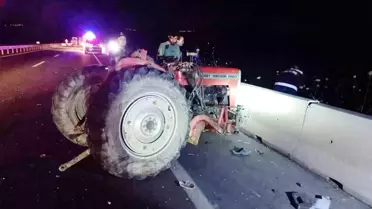 Manisa'da kamyon ile traktör çarpışması: Traktör sürücüsü hayatını kaybetti