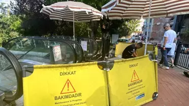 Bursa Büyükşehir Belediyesi, Balibey Han'daki Yürüyen Merdivenleri Onarıyor