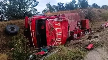 Denizli'de Orman İşletme Müdürlüğü'ne ait yangın müdahale ekibi kaza geçirdi