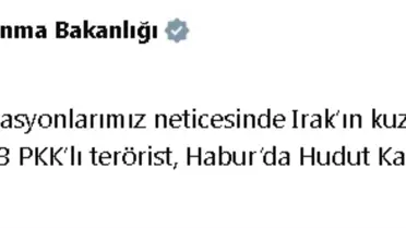 Irak'tan kaçan 3 PKK'lı terörist Habur'da teslim oldu