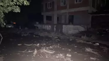 Erzurum Oltu'da sağanak sonrası meydana gelen sel hasara neden oldu