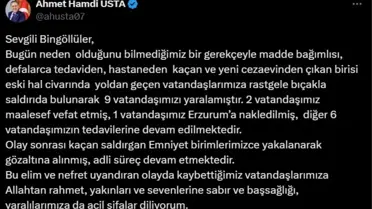 Bingöl Valisi Ahmet Hamdi Usta, bıçaklı saldırı olayıyla ilgili açıklama yaptı