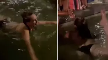 Floransa'da tarihi çeşmede üstsüz bir şekilde yüzen İngiliz kadın turist tepki çekti