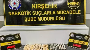 Kırşehir'de 1 kilo 300 gram eroin ve 550 gram Afyon sakızı ele geçirildi