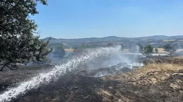 Orhaneli'deki Anız Yangını Söndürüldü