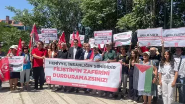 Vatan Partisi Üyeleri İsrail Büyükelçiliği Önünde İsmail Haniye'yi Protesto Etti