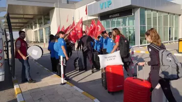 Paris 2024 Olimpiyatları'nda mücadele edecek milli tekvandocular Fransa'ya uğurlandı