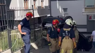 Eyüpsultan'da araç takla attı, 3 kişi yaralandı