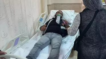 Sivas'ta çıkan anız yangınında 5 itfaiye eri dumandan etkilendi