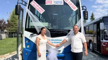 Burdur'da Halk Otobüsü Gelin Arabası Oldu