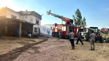 Kütahya'da Ekmek Fırınından Çıkan Yangında 14 Büyükbaş Hayvan Telef Oldu