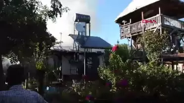 Serik'te çıkan yangında ev tamamen yandı