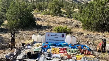 Kahramanmaraş'ta PKK'ya yönelik operasyonlarda yaşam malzemeleri ele geçirildi
