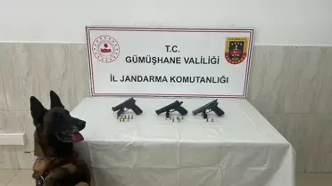 Gümüşhane'nin Kürtün ilçesinde ruhsatsız tabanca ele geçirildi