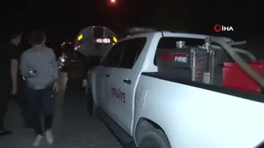 Anız yangını evlere sıçramadan söndürüldü
