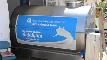 Antalya Büyükşehir Belediyesi Tarımsal Kalkınma Kooperatifine Süt Soğutma Tankı Hibe Etti