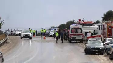 Denizli'de düğün konvoyunda kaza: 1'i ağır, 26 yaralı