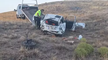 Kırşehir'de otomobil şarampole devrildi: 1 ölü, 1 yaralı