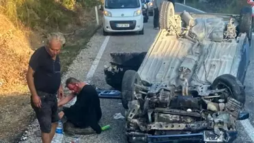 Balıkesir Gönen'de trafik kazası: Tofaş otomobil takla attı, sürücü yaralandı