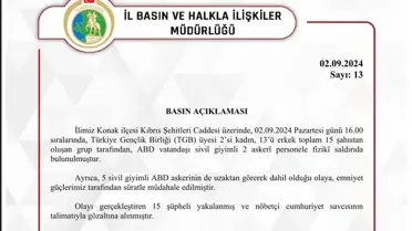 İzmir'de ABD askeri saldırısında 15 kişi gözaltına alındı
