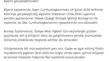 Mısır Cumhurbaşkanı Sisi, Türkiye'ye Resmi Ziyaret Gerçekleştirecek