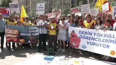 Eğitim Sen, Yoksulluğun Eğitimi Vurduğunu İfadelerle Protesto Etti