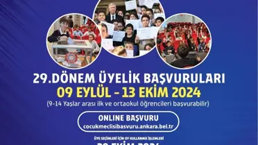 Ankara Büyükşehir Belediyesi Çocuk Meclisi Yeni Dönem Başvuruları Başlıyor
