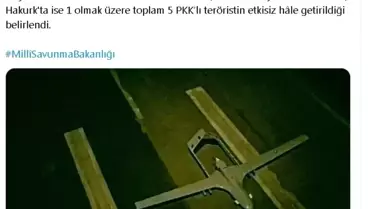 Irak'ta 5 PKK'lı Terörist Etkisiz Hale Getirildi